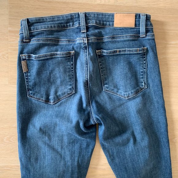 PAIGE Verdugo Crop Ankle Skinny Jeans Spence Destructed – Blue, Size 28 - Picture 15 of 15